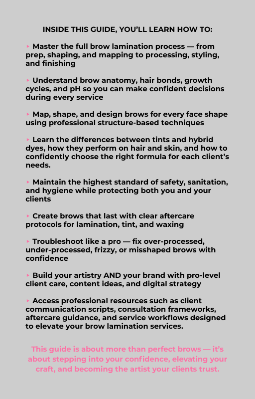 The Brow Mastery Manual: Brow Lamination, Tint & Wax